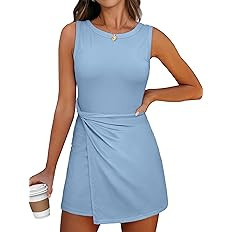 ANRABESS Womens Summer Dresses 2026 Bodycon Sleeveless Romper Skort Twist Waist Night Out Vacatio... | Amazon (US)