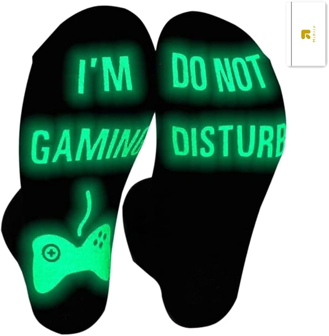 Gaming Socks, Do Not Disturb I'm Gaming ,Gaming Socks for Teen Boys Gamer with Glowing, Novelty Sock | Amazon (US)