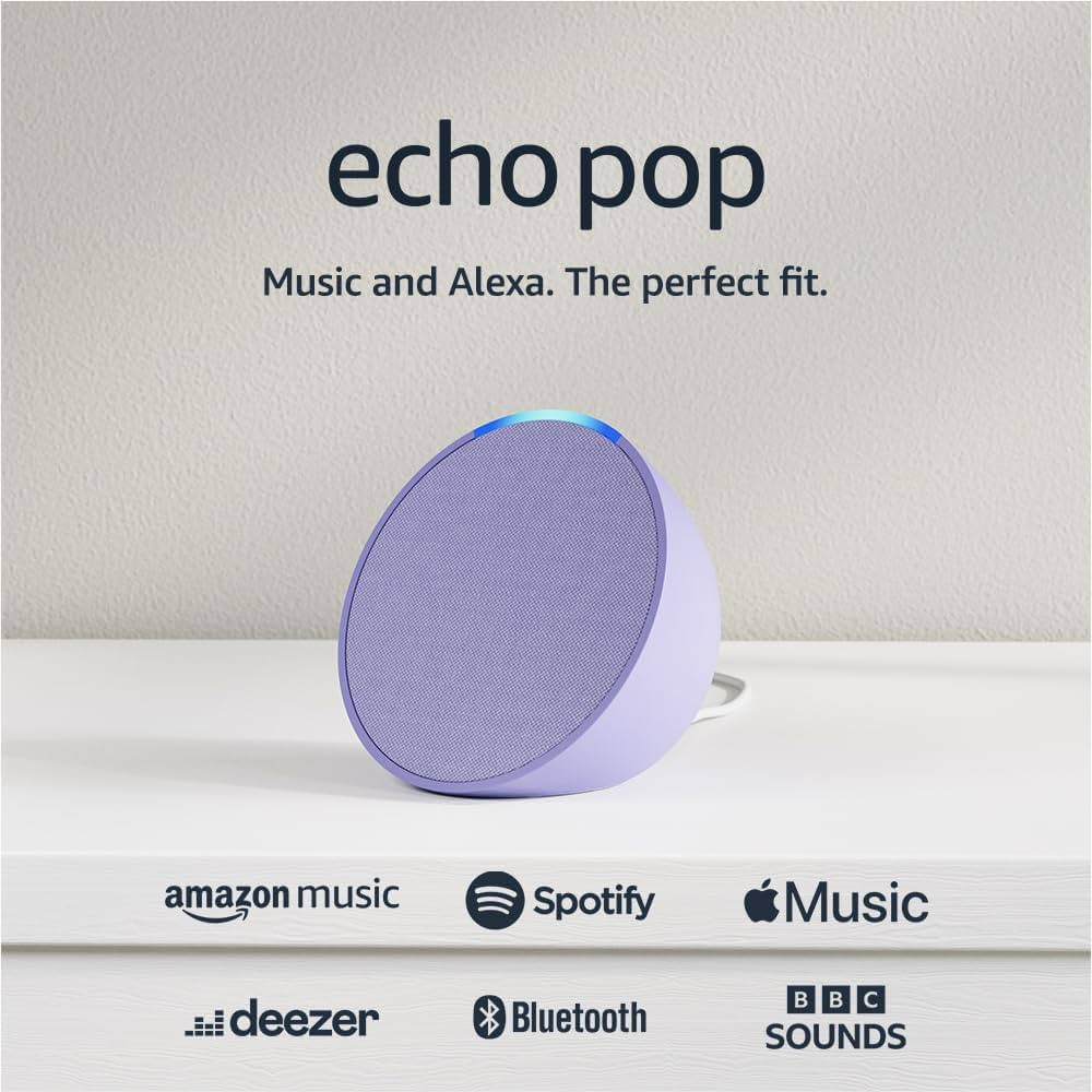 Echo Pop (Newest gen) | Full sound compact Wi-Fi and Bluetooth smart speaker with Alexa | Lavende... | Amazon (UK)