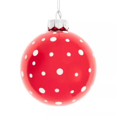 Kurt S. Adler Kurt Adler 80MM Glass Red Polka Dot Ball 6-Piece Ornament Set | Belk