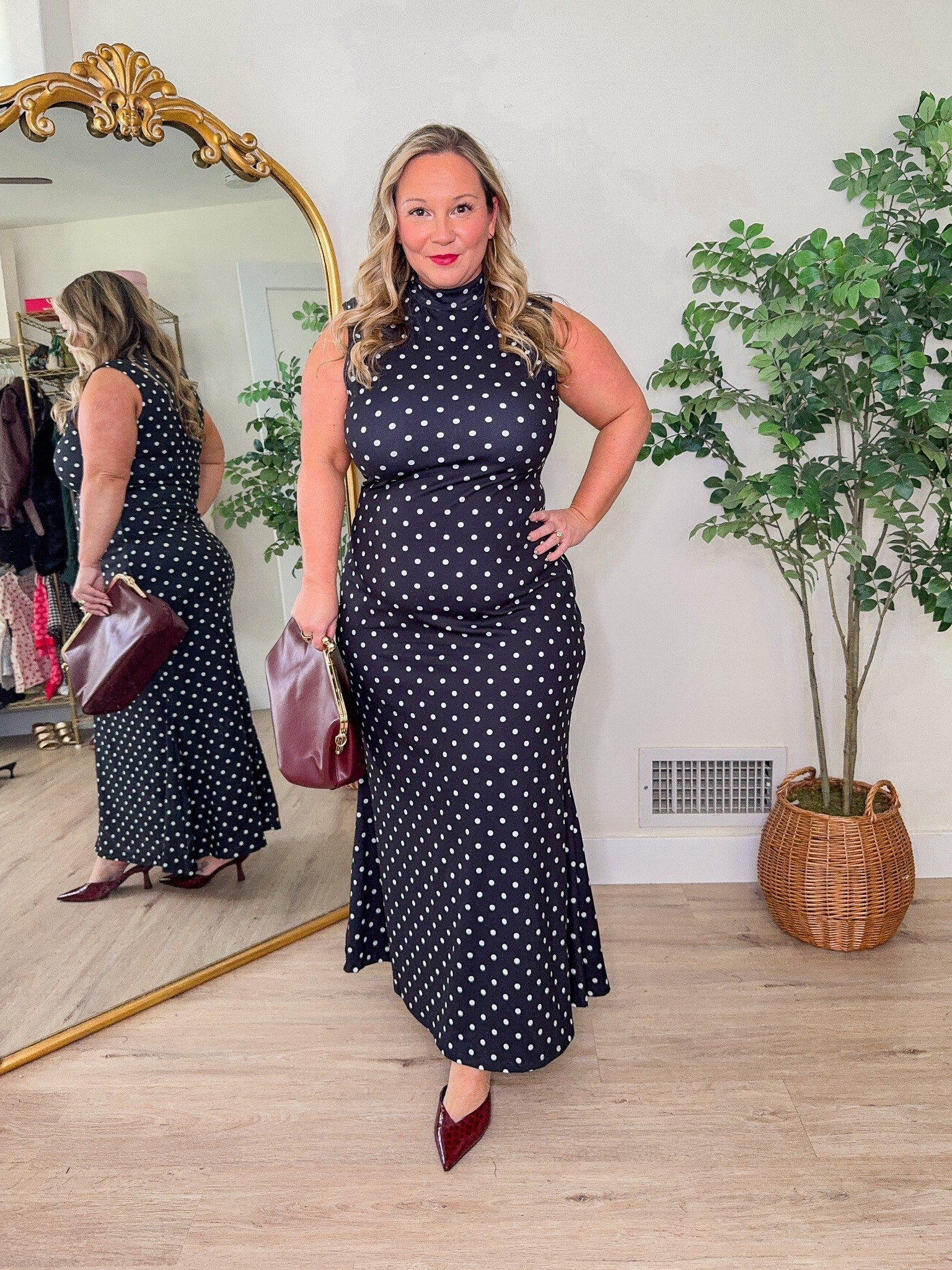 Amazon Valentine’s Day outfit 
Polka dot dress size XL 

Red lipstick, Amazon fashion, Amazon finds, workwear style, spring outfit, spring style, date night outfit 

#LTKMidsize #LTKOver40 #LTKSeasonal