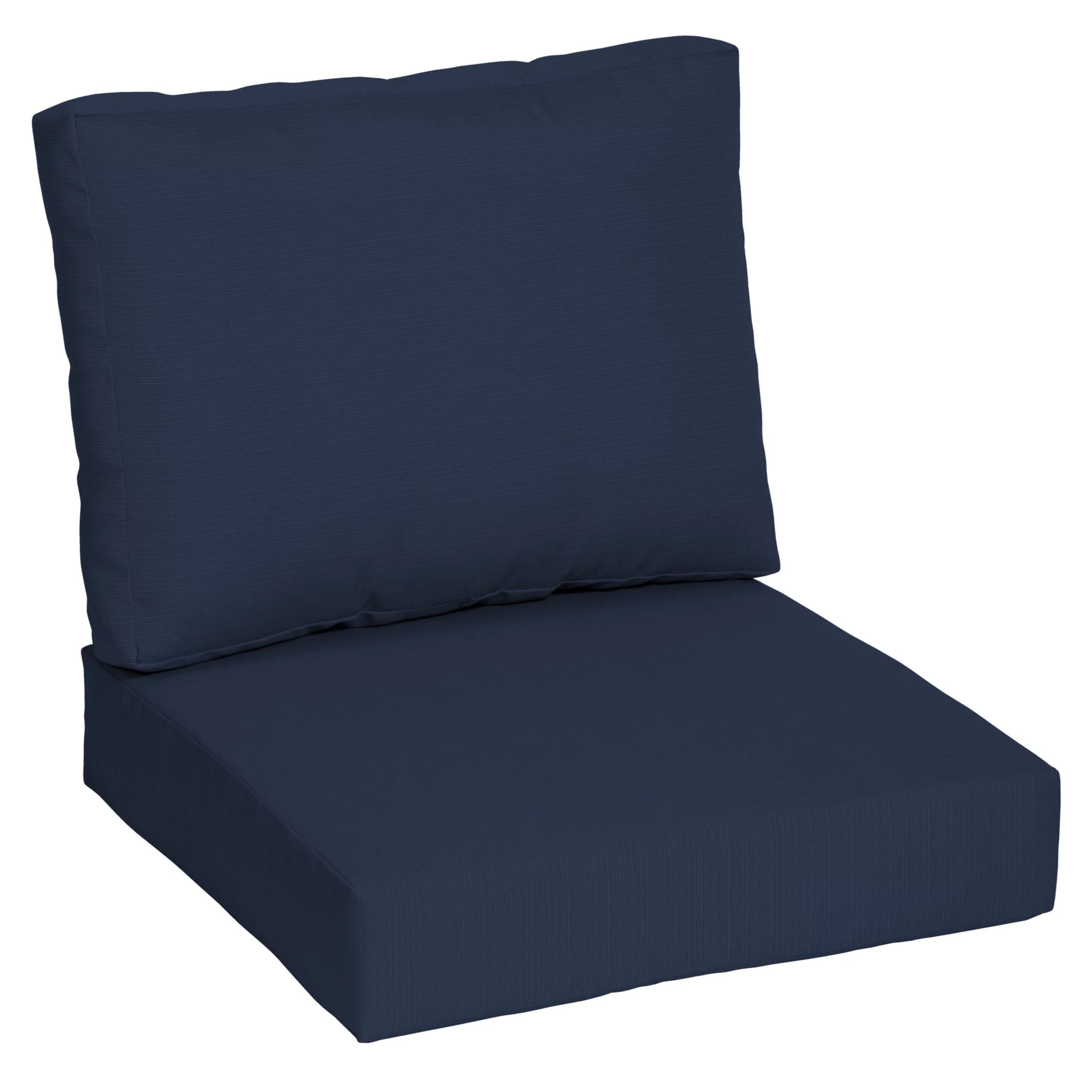 Better Homes & Gardens 42" x 24" Navy Blue Rectangle Outdoor 2-Piece Deep Seat Cushion | Walmart (US)