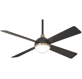 MinkaAire F623L-BC/SBR Brushed Carbon / Soft Brass Orb 54" 4 Blade LED Indoor Ceiling Fan with Re... | Build.com, Inc.