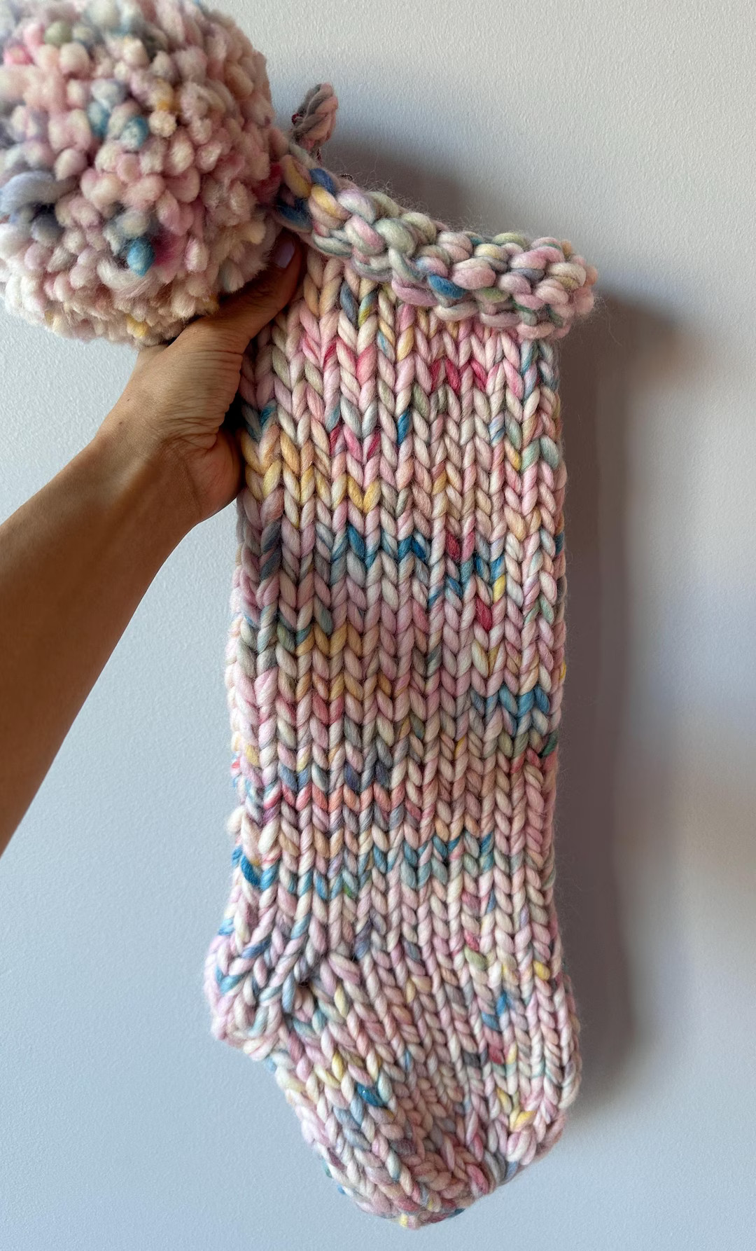 Classic Hand Knit Holiday Stocking *rainbow* MADE TO ORDER - Etsy | Etsy (US)