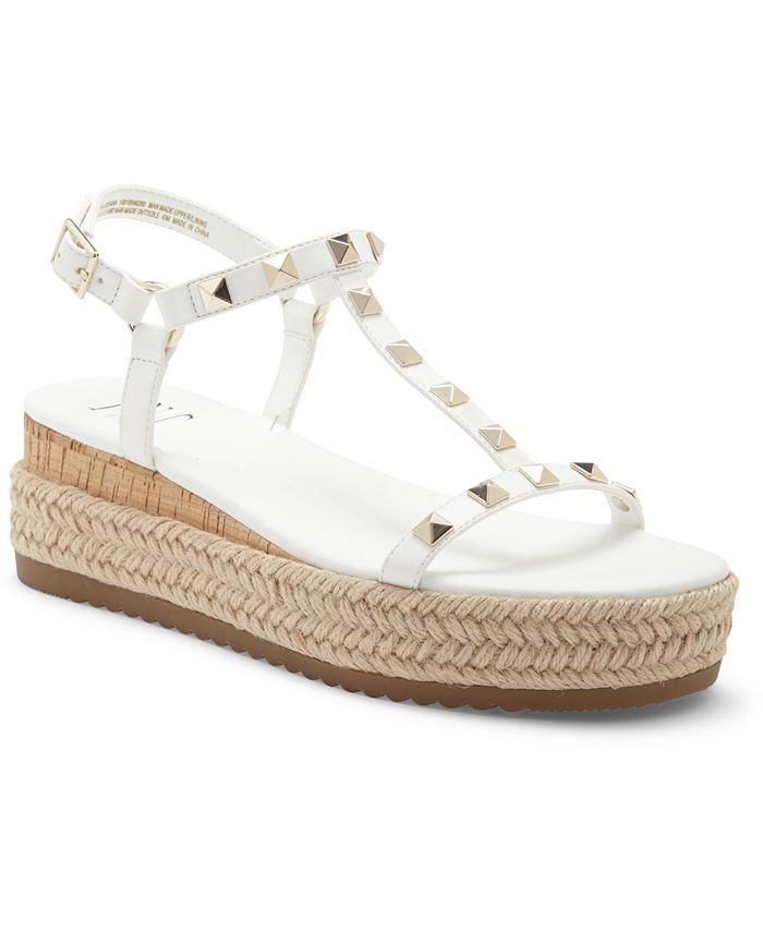 Silvana Studded T-Strap Espadrille Sandals, Created for Macy's | Macys (US)