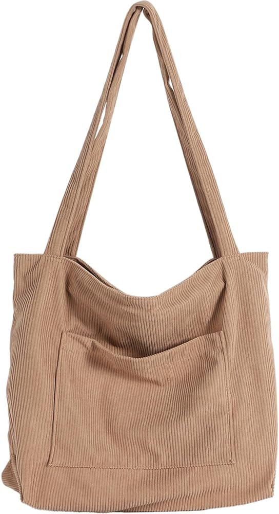WantGor Women Corduroy Tote Bag, Large Shoulder Hobo Bags Casual Handbags Big Capacity Shopping W... | Amazon (US)