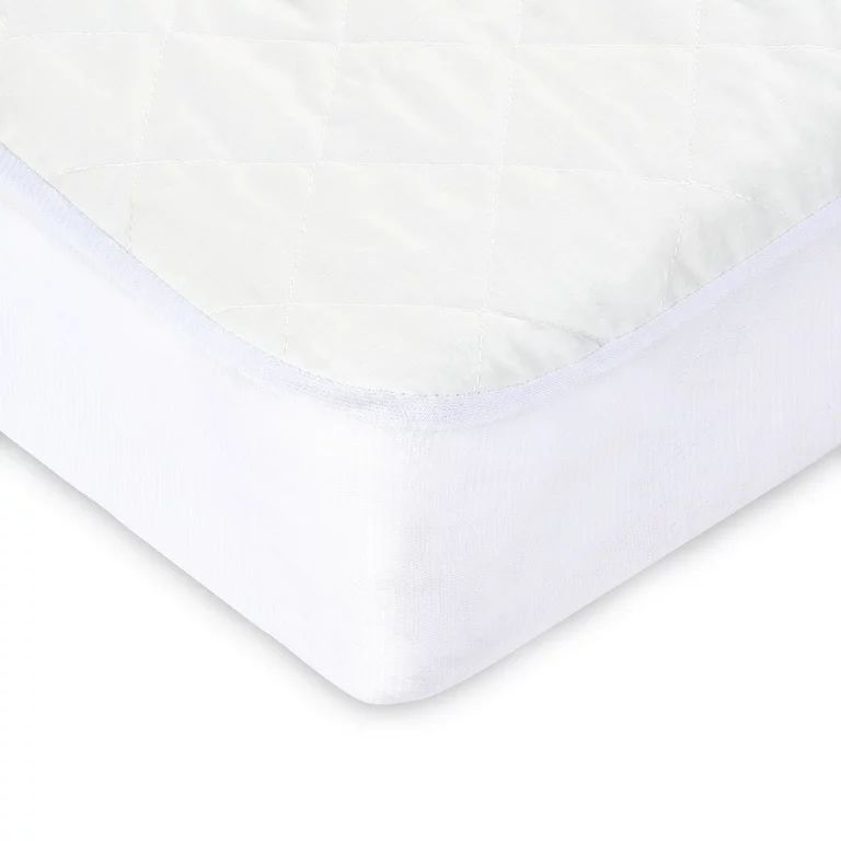 Parent's Choice Fitted Quilted Crib Mattress Pad, One Size, Solid White | Walmart (US)