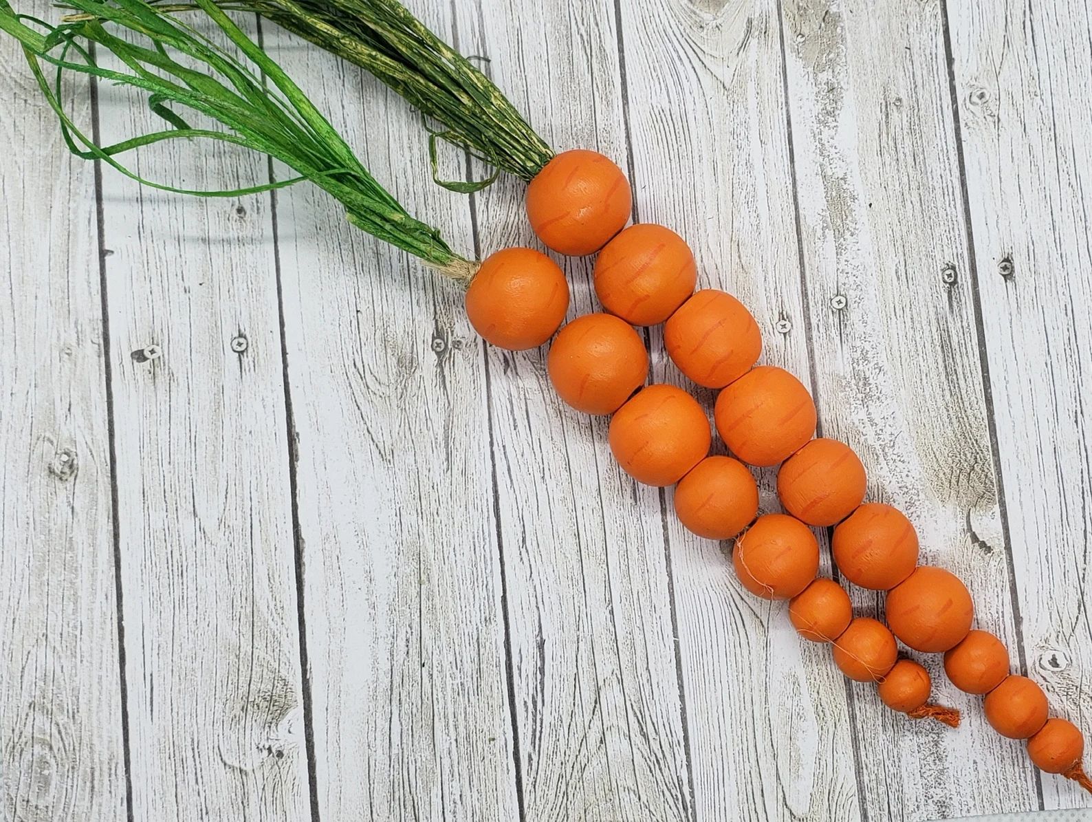 Farmhouse Carrots Wooden Beads  Tier Tray Easter Carrots  - Etsy | Etsy (US)