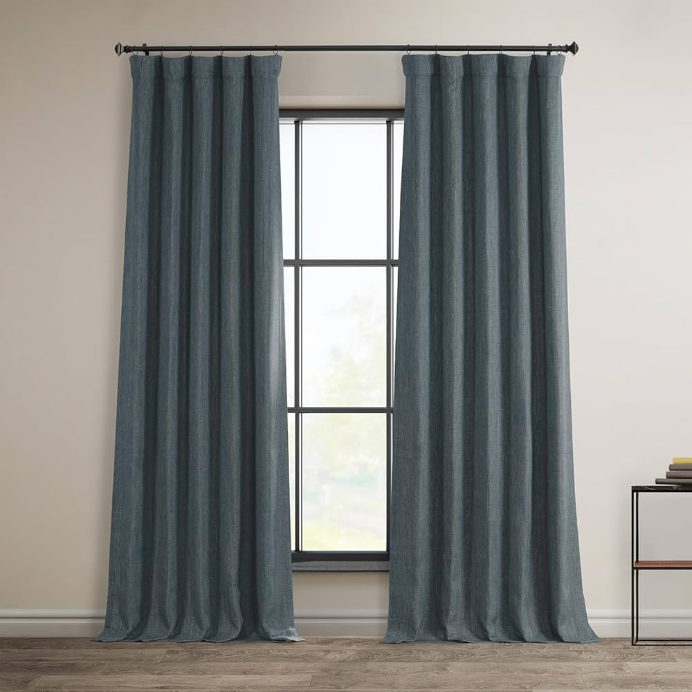 HPD Half Price Drapes Faux Linen Room Darkening Curtains - 96 Inches Long Luxury Linen Curtains f... | Amazon (US)