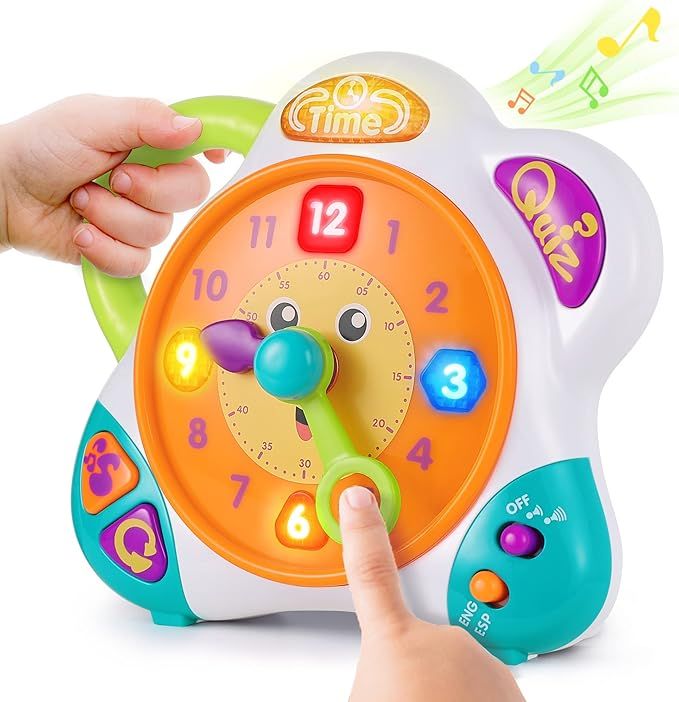 iPlay, iLearn Kids Learning Clock Toy, Toddler Educational Teaching Clock, Electronic Bilingual T... | Amazon (US)