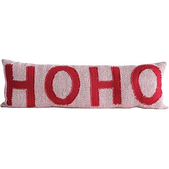 Creative Co-Op Ho Cotton Woven Pillows, Red | Amazon (US)