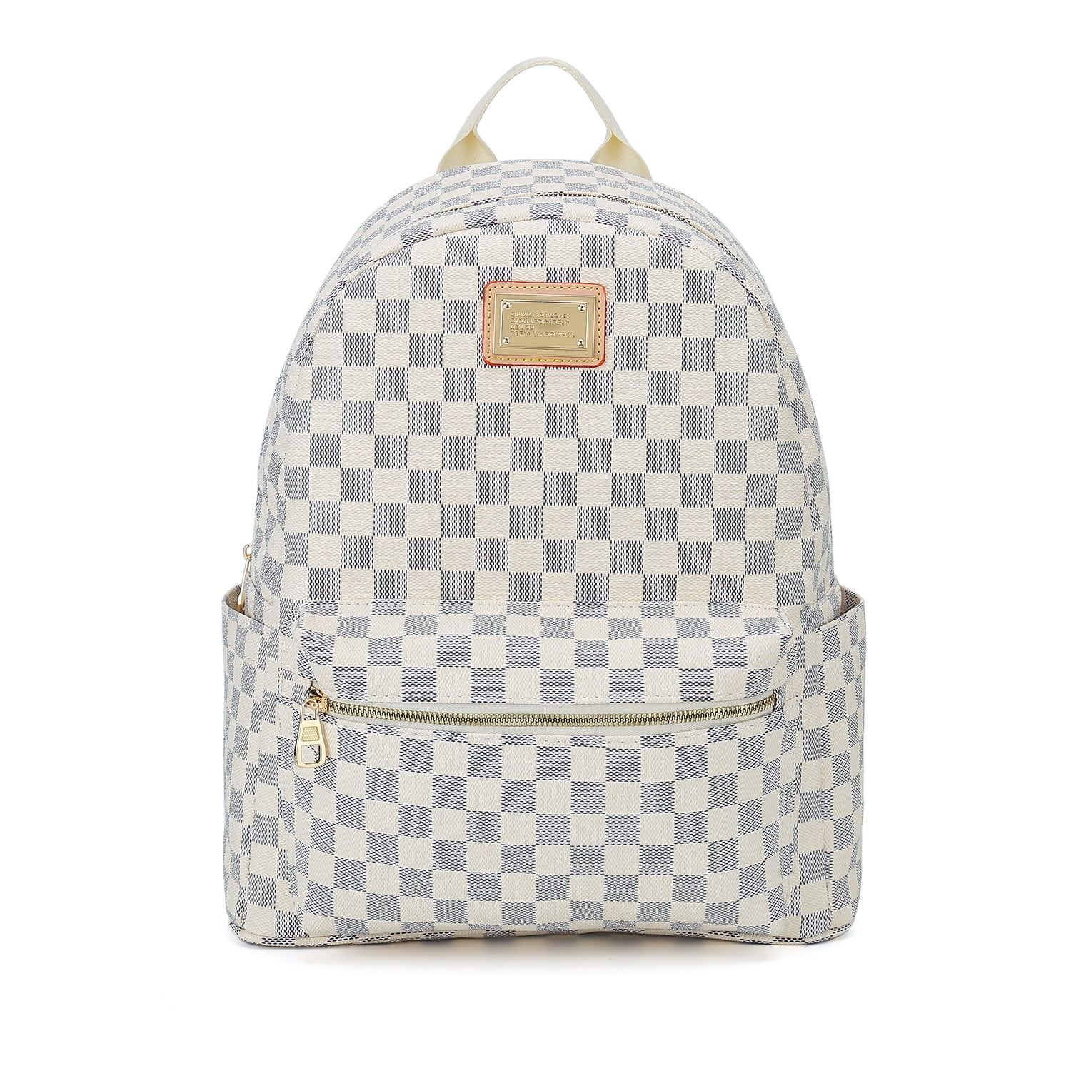 RICHPORTS Checkered Backpack Fashion Classic Large Backpack for College Students Travel bag White | Walmart (US)