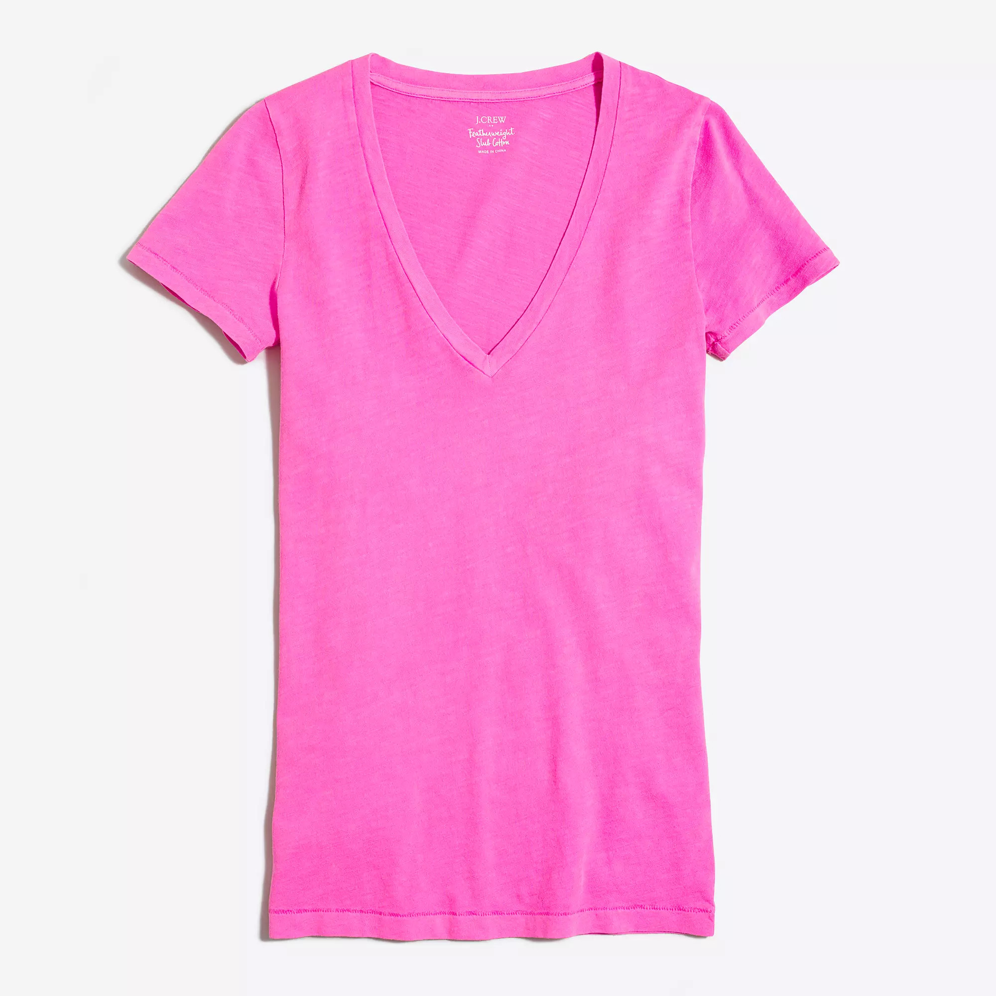 Neon featherweight slub cotton V-neck T-shirt | J.Crew Factory