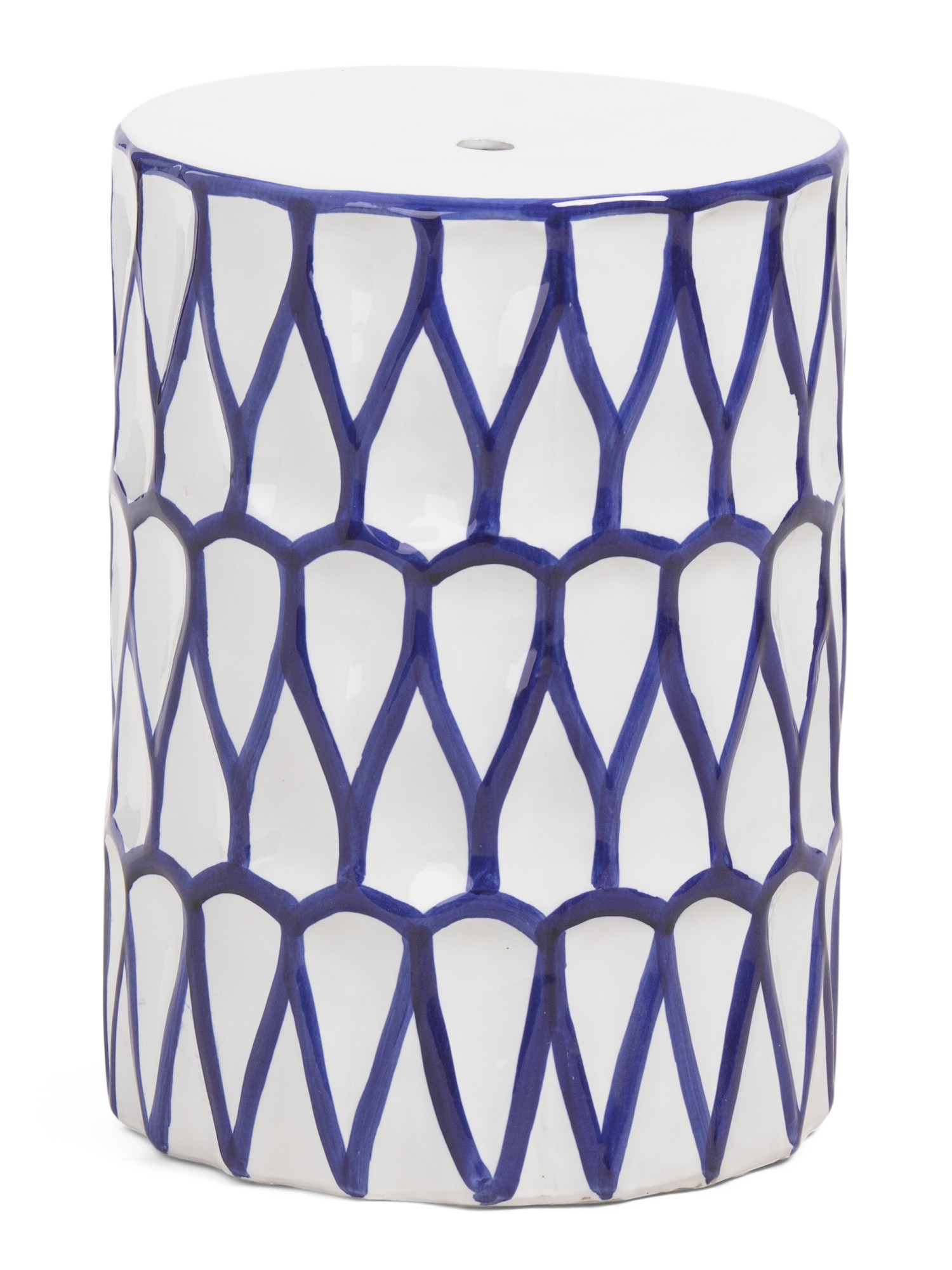 17.25in Decorative Ceramic Painted Stool | TJ Maxx