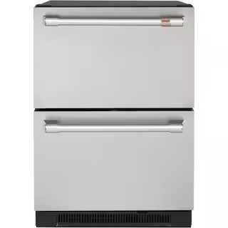 Cafe 5.7 cu. ft. Built-in Undercounter Dual-Drawer Refrigerator in Stainless Steel, Silver | The Home Depot
