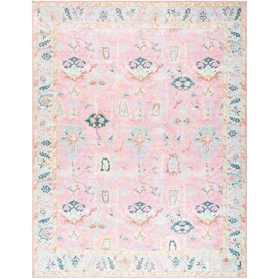 My Texas House Eloise Traditional Floral Indoor Washable 9' x 12' Area Rug | Walmart (US)