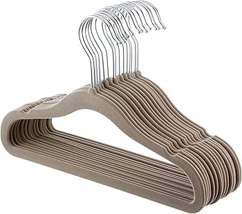 Amazon Basics Kids Velvet, Non-Slip Clothes Hangers, Gray - Pack of 50 | Amazon (US)