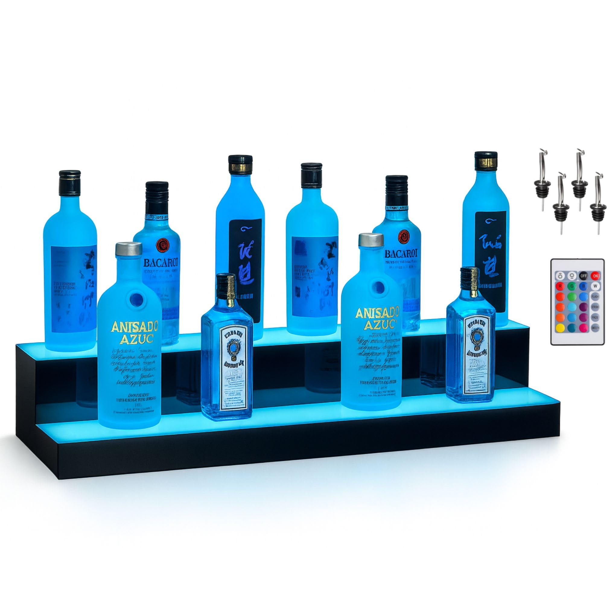 Boss Premium® BarUSA™ LED Lighted Bar Shelf Display Liquor Bottle Alcohol Whiskey Shelves Rack... | Amazon (US)