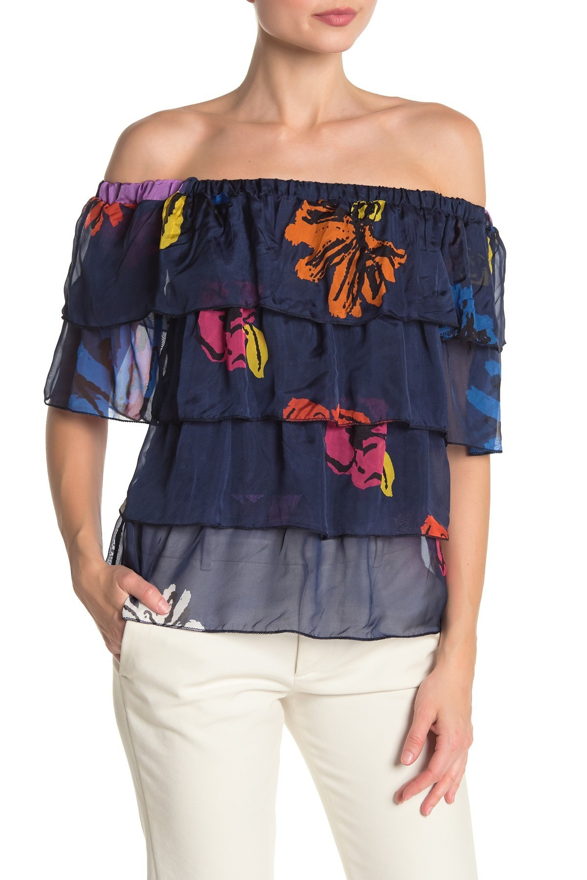 Lola Made In ItalyOff-the-Shoulder Tiered Ruffle Blouse | Nordstrom Rack