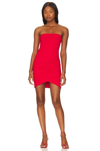 Susana Monaco Strapless Dress in Perfect Red from Revolve.com | Revolve Clothing (Global)