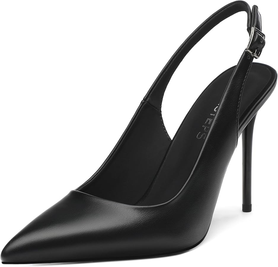 MOVINSTEPS Slingback Heels for Women Pumps Pointed Closed Toe Buckle Sexy Stiletto High Heels Pro... | Amazon (US)