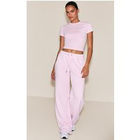 Light Pink Washed Wide Leg Sweatpants | PrettyLittleThing US