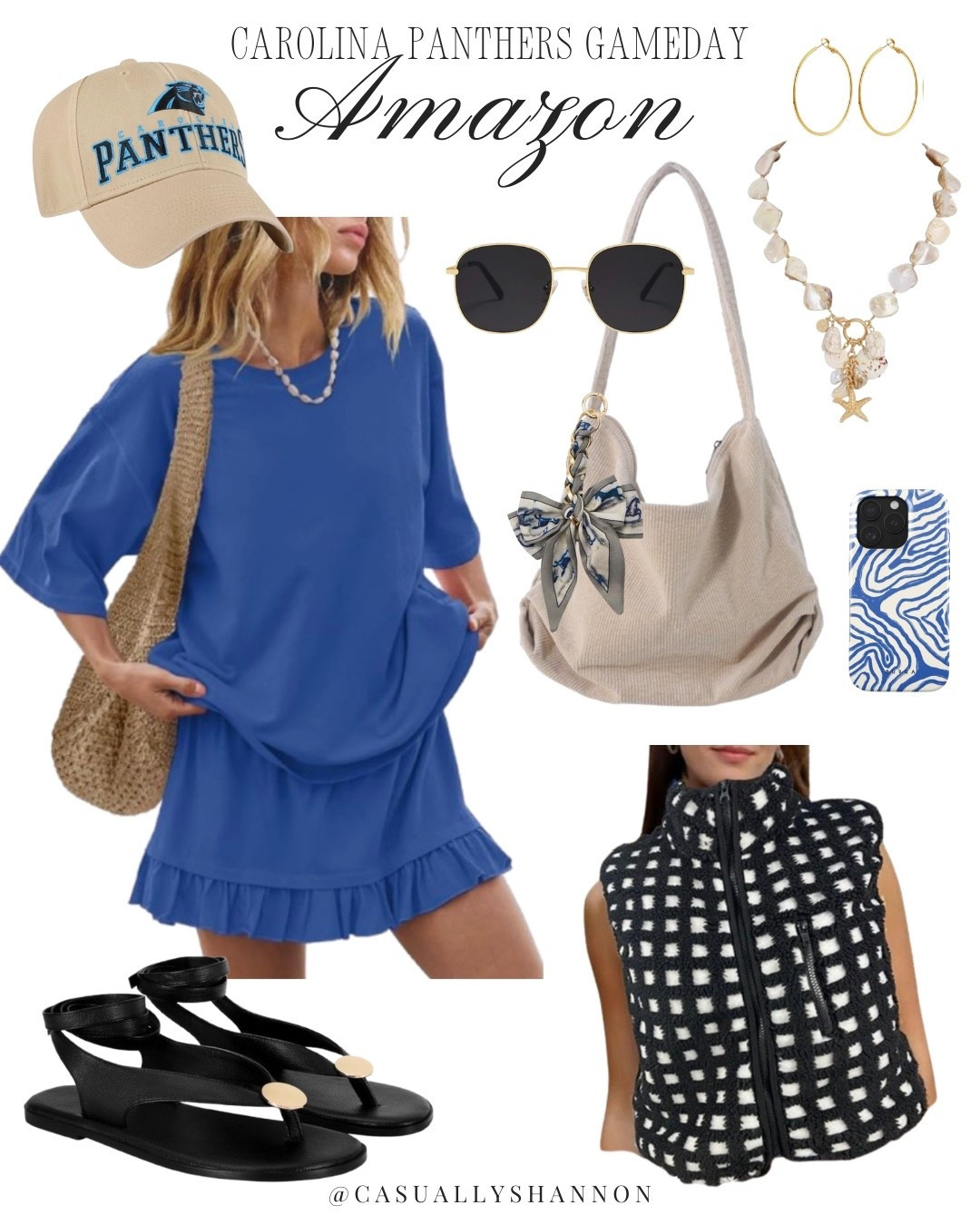 Football season is basically here and we’re tailgating in style this year 🩵 this one is for my Carolina girlies 

All from Amazon | trendy fashion | outfit set | amazon fashion finds | women’s sandals | jewelry | nexcklavce | vest do fall | purse charm | classy chic and effortless | amazon purse |

#LTKStyleTip #LTKFindsUnder50 #LTKSaleAlert
