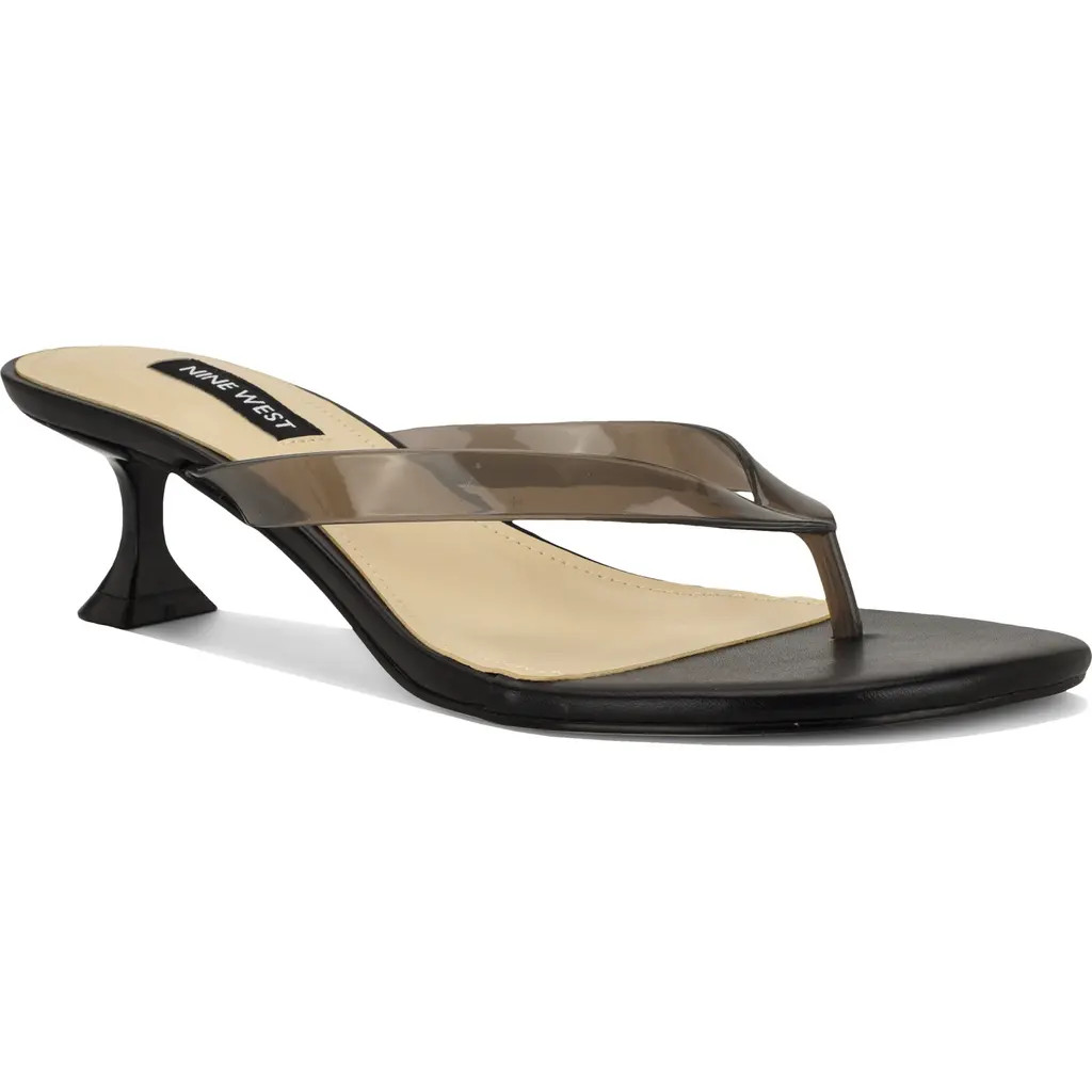Nine West Crisee Kitten Heel Flip Flop in Black at Nordstrom, Size 7 | Nordstrom