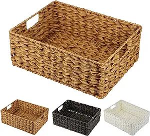 Woven Basket for Storage, Waterproof Wicker Storage Basket, Large Wicker Basket with Handles, Wic... | Amazon (US)