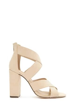FOREVER21 Women's  Nude Crisscross Faux Suede Sandals | Forever 21 (US)