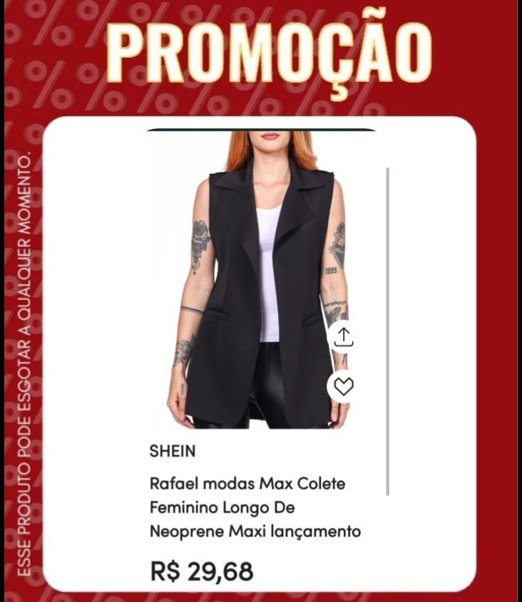 Colete feminino longo,deixa o seu look mais elegante 🛍🥰

