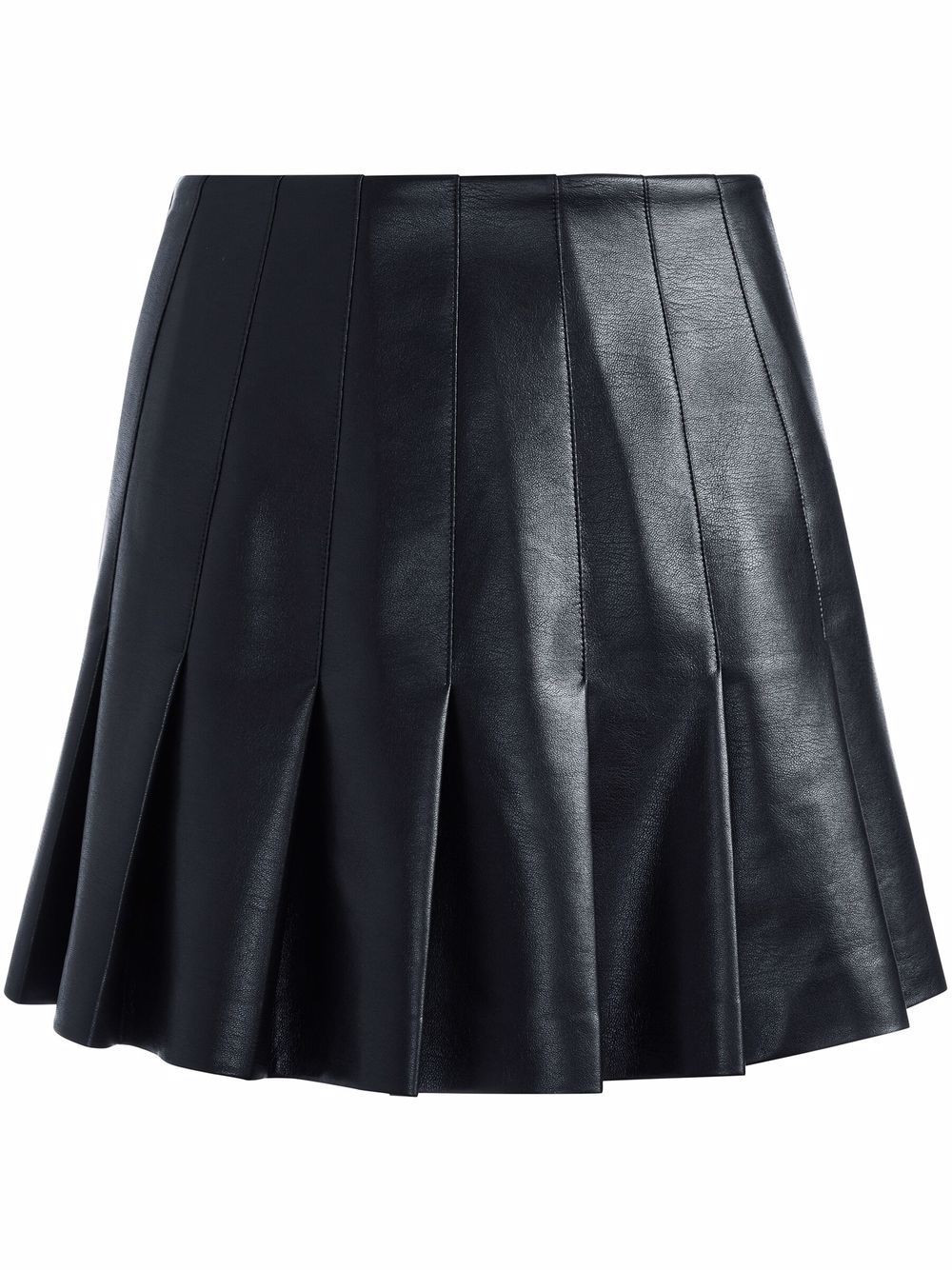 alice + olivia Carter faux leather pleated skirt - Black | Farfetch Global
