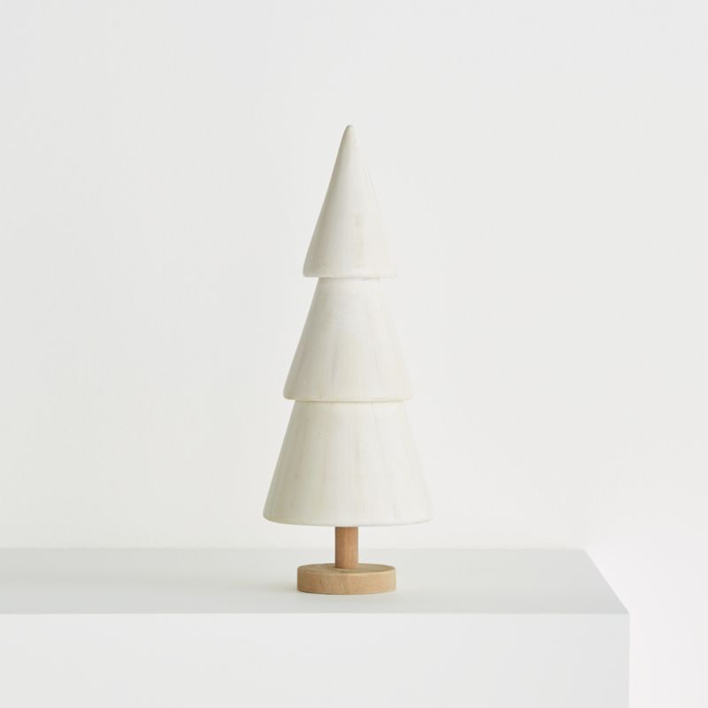 White 9" Wooden Tree | Crate and Barrel | Crate & Barrel