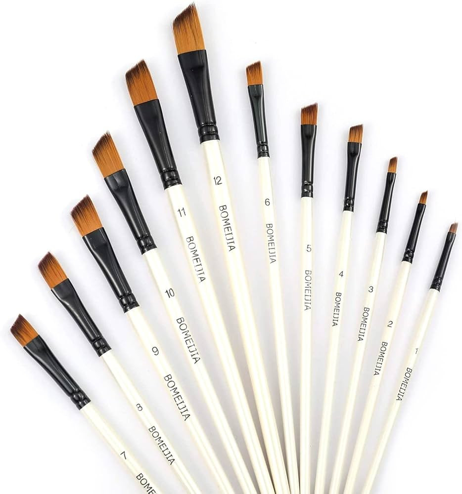 Angular Paint Brushes Nylon Hair Angled Watercolor Pait Brush Set for Acrylics Watercolors Gouach... | Amazon (US)