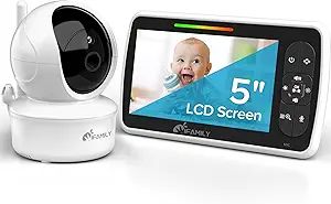 iFamily Baby Monitor - Large 5" Screen with 30Hrs Battery Life - Remote Pan-Tilt-Zoom;No WiFi, Tw... | Amazon (US)