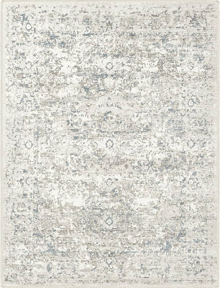 Area Rug 8x10 Living Room Bedroom Kitchen Floral Print Cream-Based with Grey | Amazon (US)