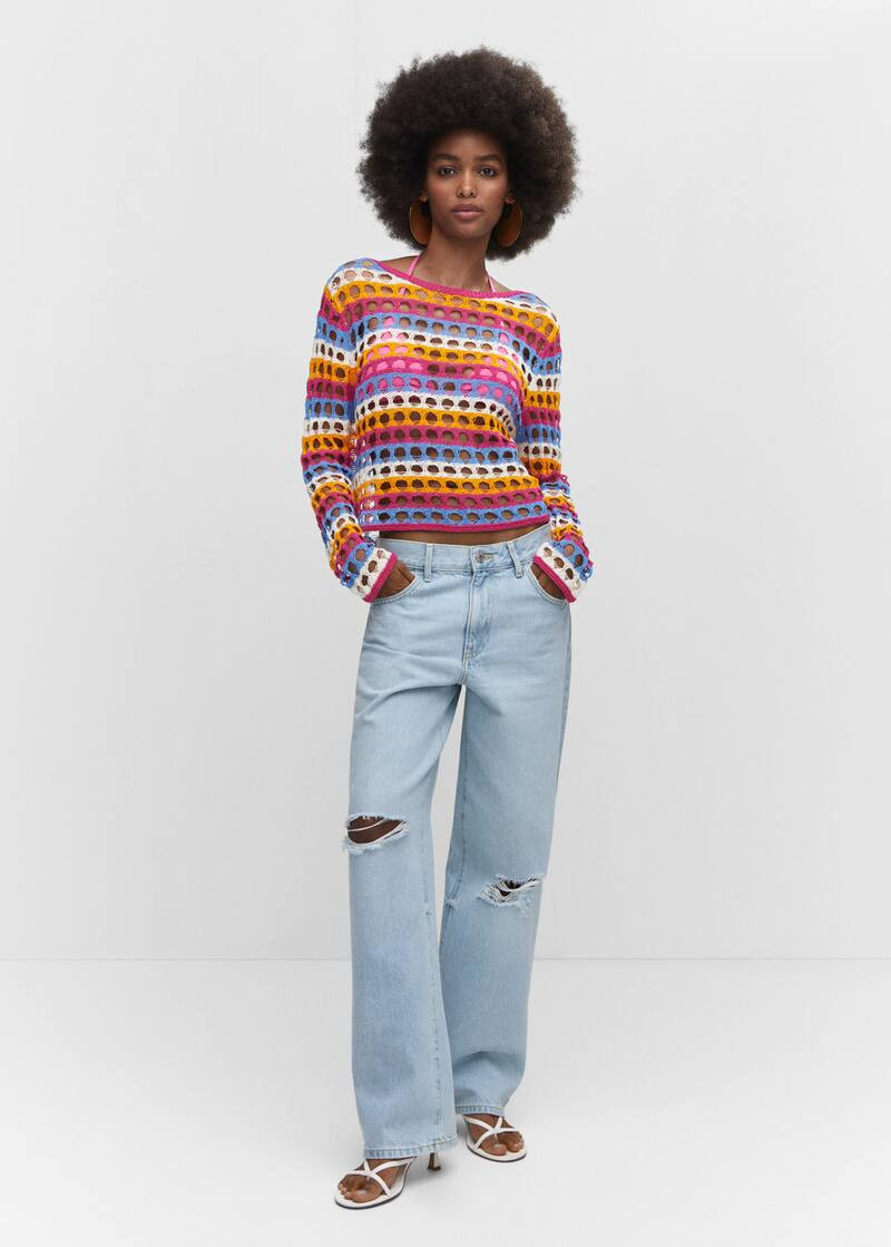 Recherche: Pull-over crochet multicolore (1) | Mango France | MANGO (FR)