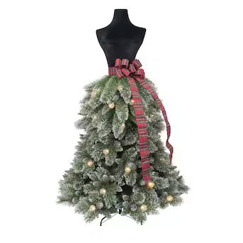 Holiday Living LED 5.5-ft Mannequin Bust Tree with Pine cones and Bow | Lowe's