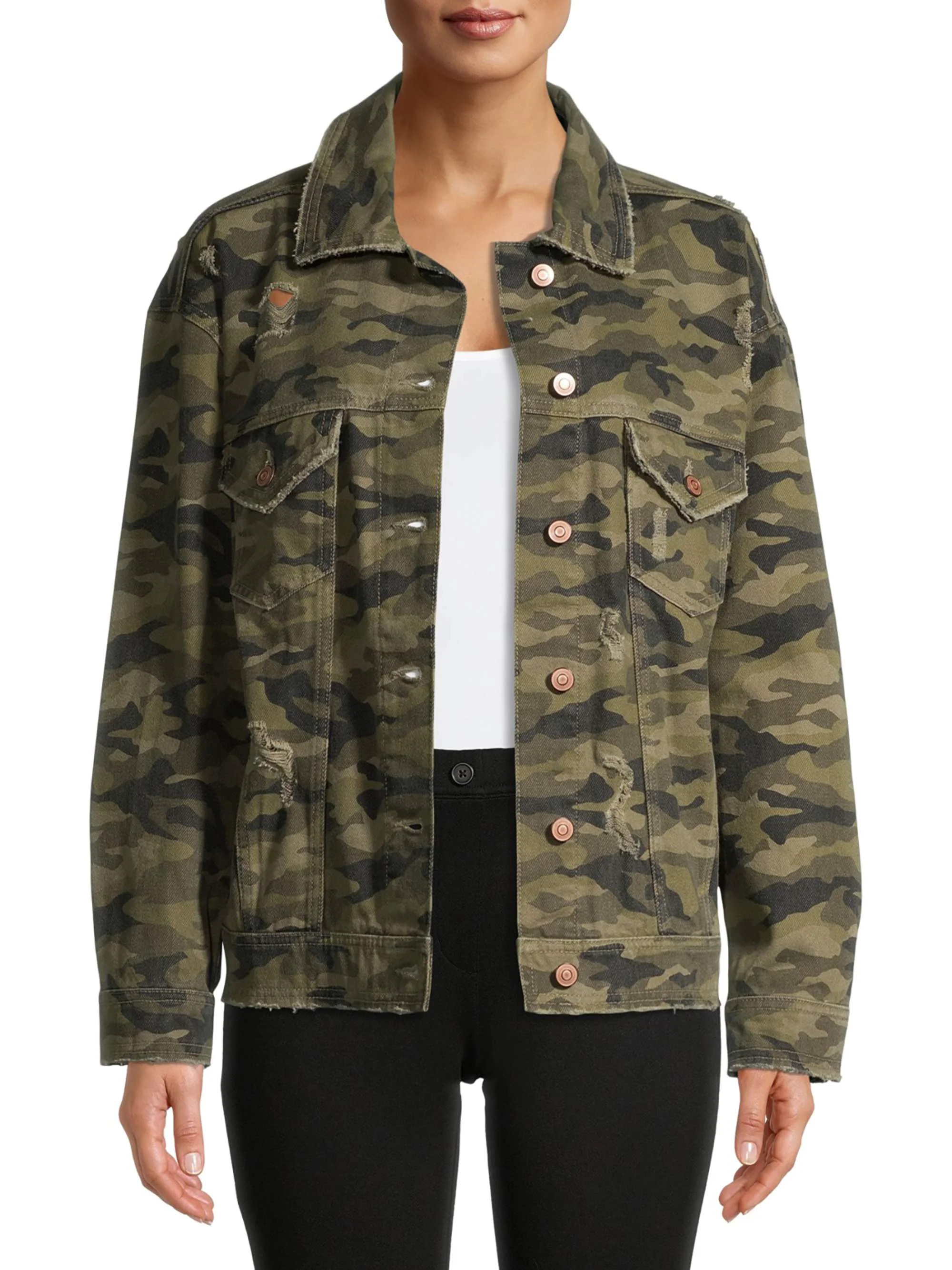 No Boundaries Juniors' Denim Jacket - Walmart.com | Walmart (US)