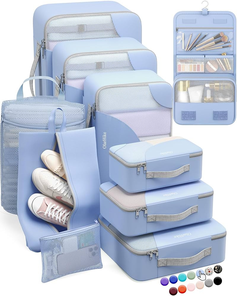ALL INCLUDED 10 Set Durable Packing Cubes for Suitcases,OlarHike Essentials for Travel,UPGRADED A... | Amazon (US)