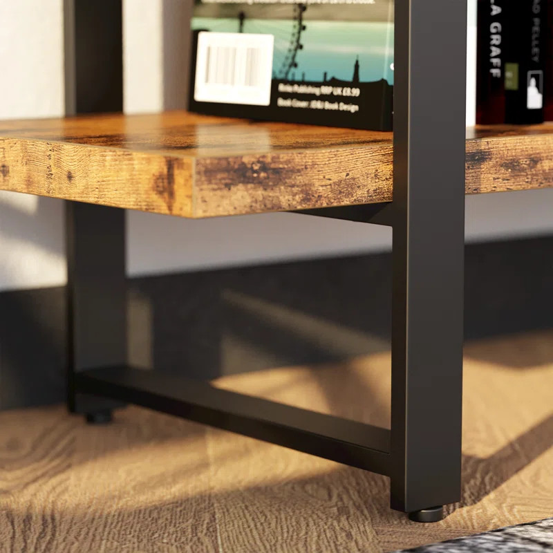 Wynot 70'' H x 53.1'' W Steel Etagere Bookcase | Wayfair North America