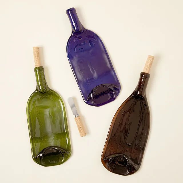 Recycled Wine Bottle Platter with Spreader | UncommonGoods