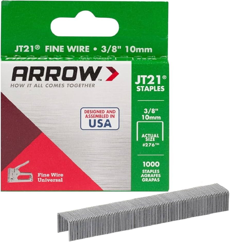 Arrow 276 JT21 Thin Wire Staples for Staple Guns and Staplers, Use for Upholstery, Crafts, Genera... | Amazon (US)
