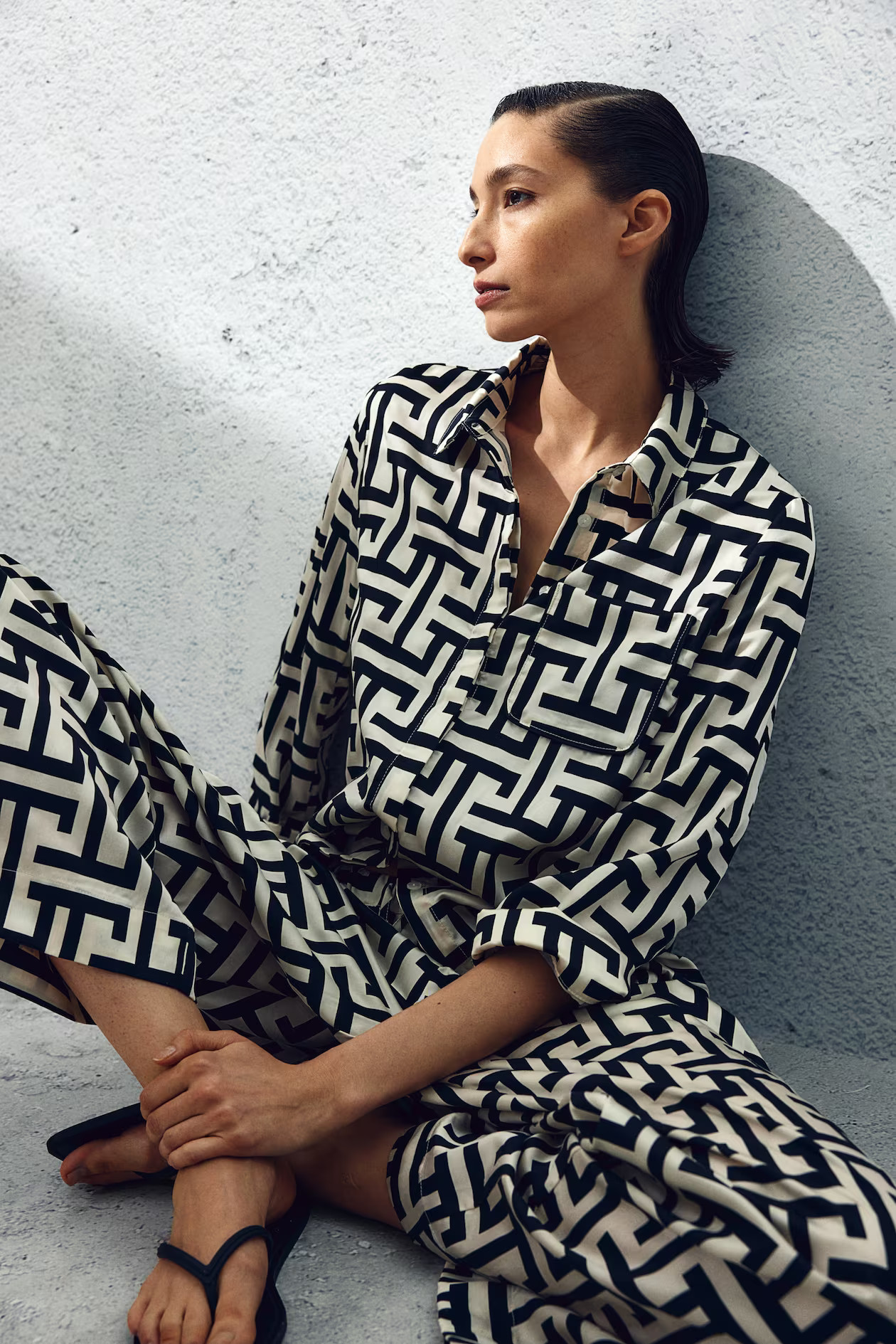 Gemusterter Satinpyjama | H&M (DE, AT, CH, NL, FI)