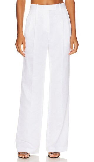 Pleated Linen Pant in Optic White | Revolve Clothing (Global)