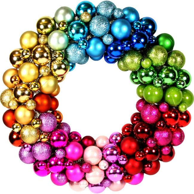 Ball Encrusted Wreath, Rainbow | Maisonette