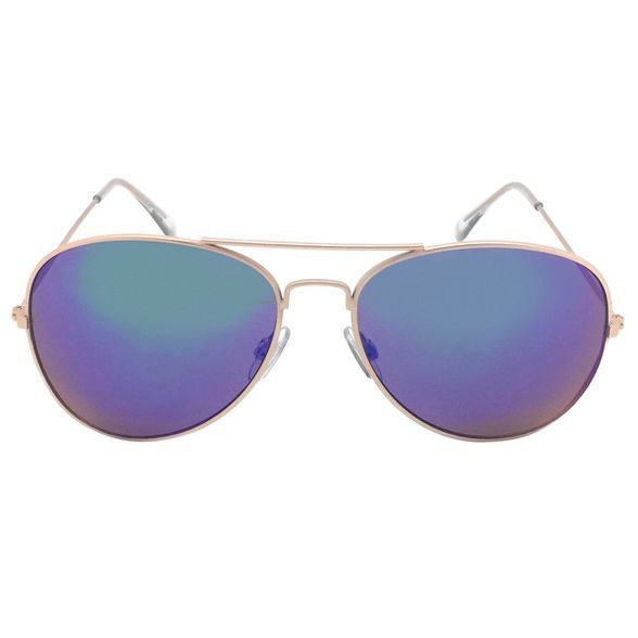 Women's Aviator Sunglasses w/ Blue Lenses - Wild Fable™ Gold | Target