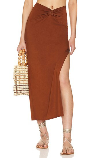 It's A Date Midi Skirt in Coffee | Revolve Clothing (Global)