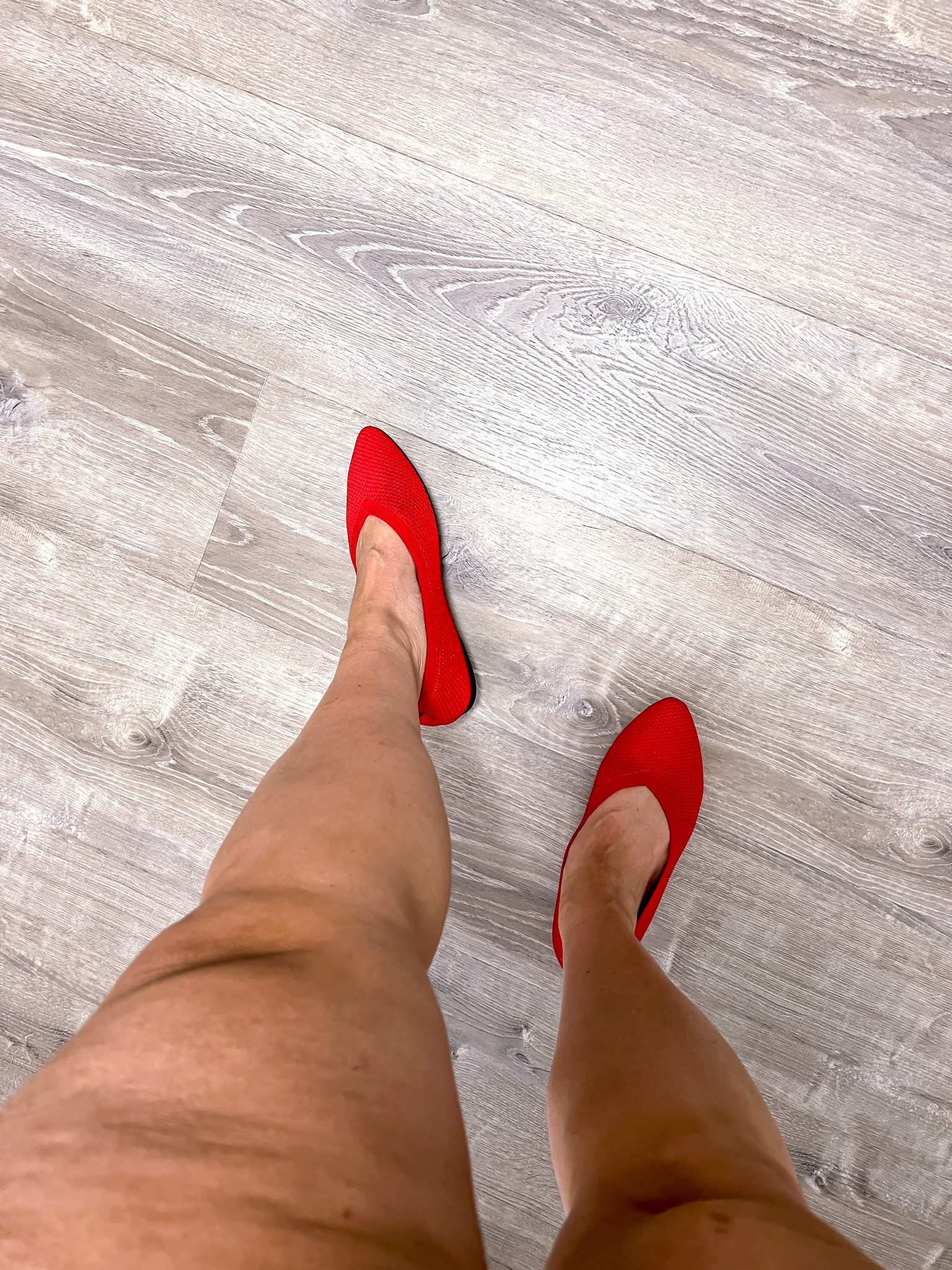 A little pop of red never hurt….. 

An awesome way to add some color is by wearing and cute and comfortable pair of colorful shoes. I love these red knit pointed toe flats - and they also come in leopard. Under $20! 

#LTKOver40 #LTKFindsUnder50 #LTKShoeCrush