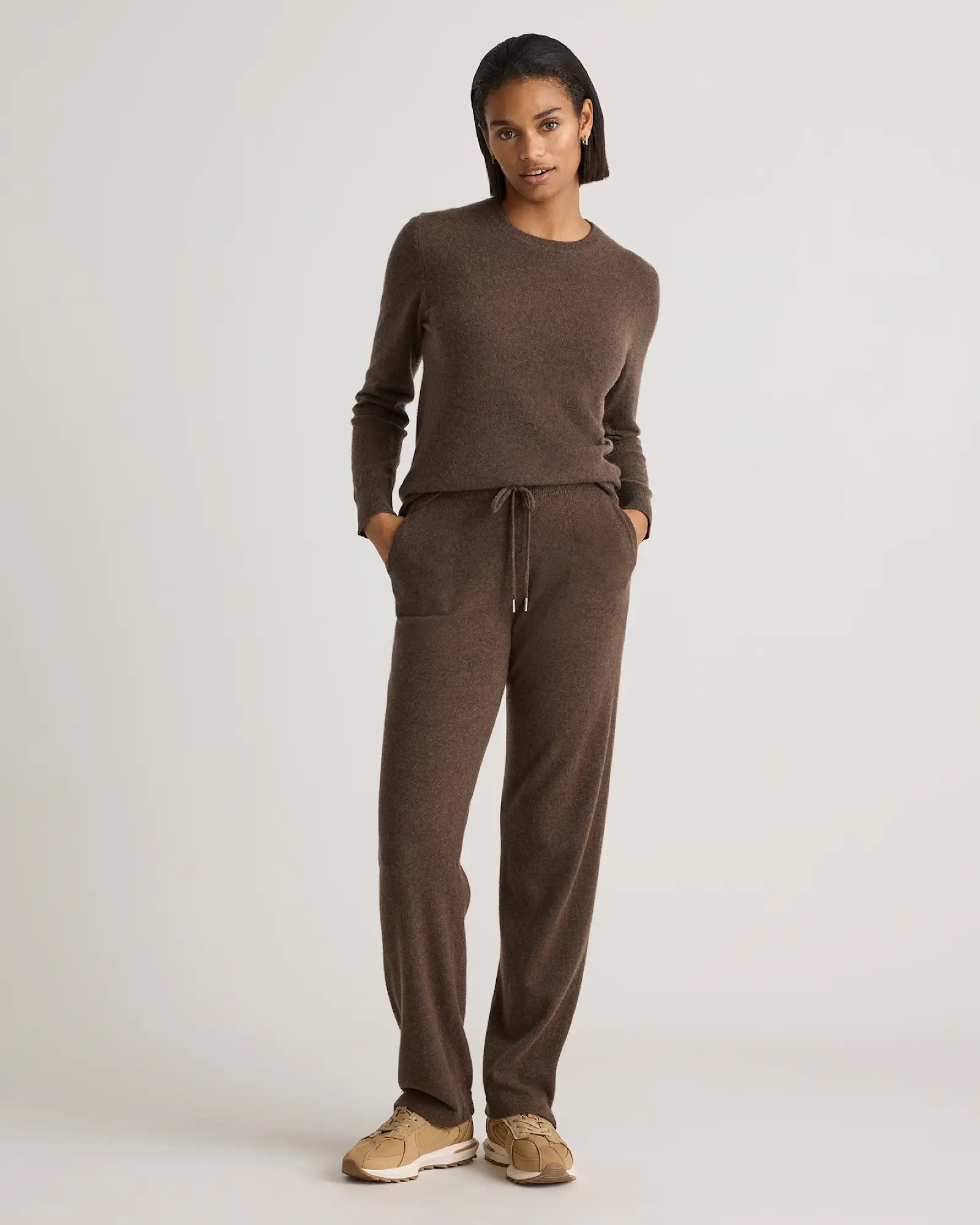 Mongolian Cashmere Crewneck Sweater in Brown | Quince